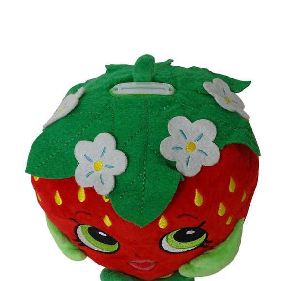 Shopkins Strawberry Kiss Plush Coin Bank Piggy Bank Toy 2013 Red By Moose - Picture 2 of 14